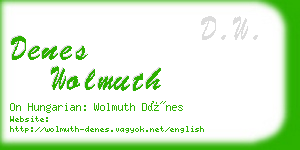 denes wolmuth business card